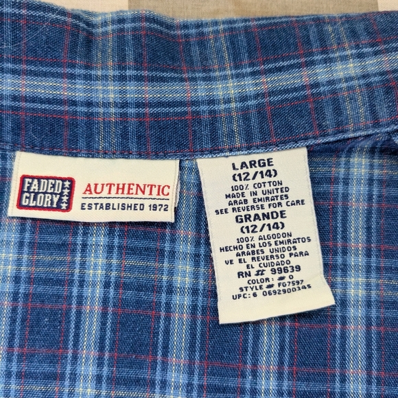 Faded Glory Blue Plaid Button Up Maxi Dress Large - Picture 7 of 7